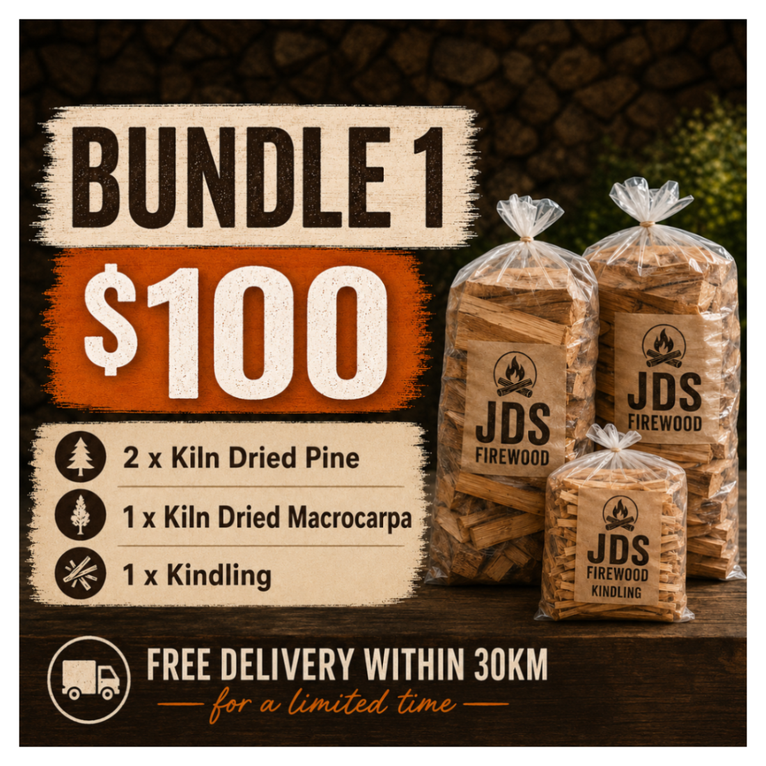 Kiln Dried Firewood Bundle #1