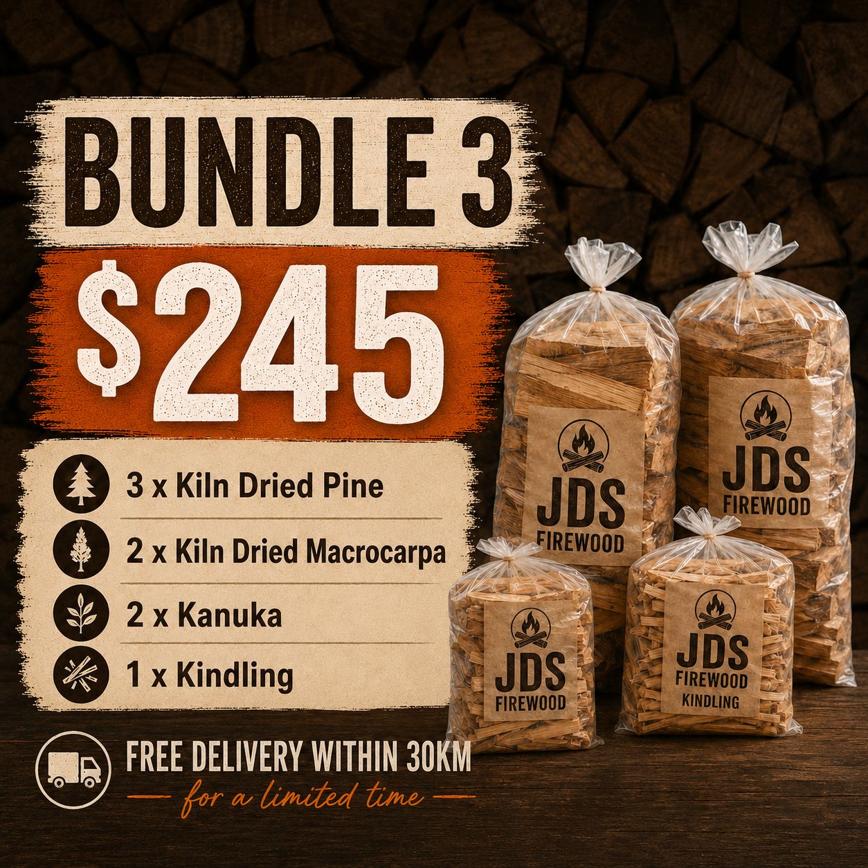 Kiln Dried Firewood Bundle #3