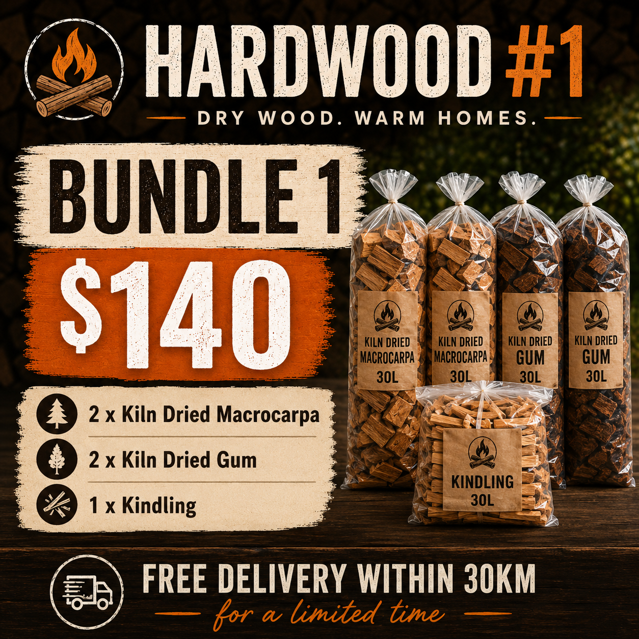 Kiln Dried Hardwood Bag Bundle #1